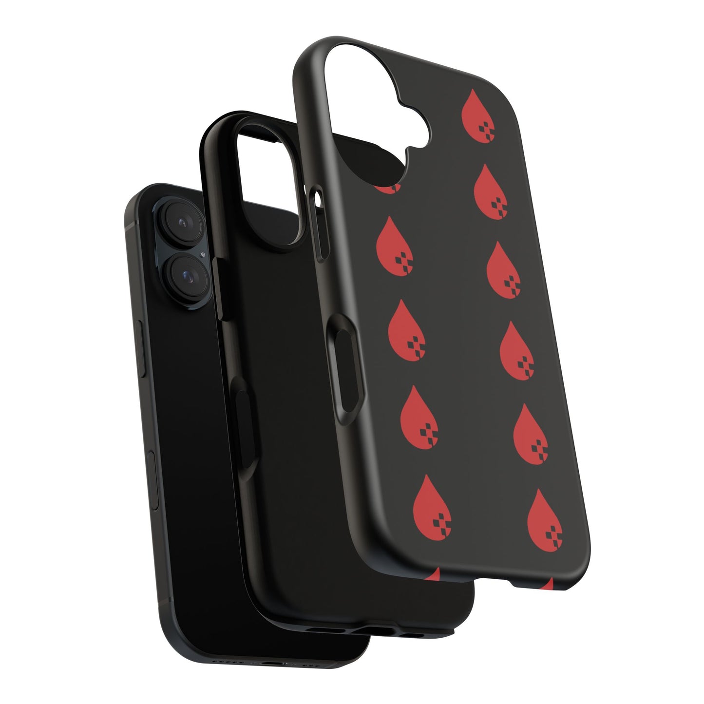Sang Led Blood Logo Tough Protective Phone Case — Black Dripping Pattern