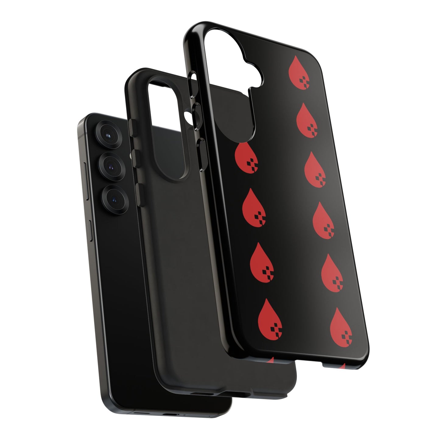 Sang Led Blood Logo Tough Protective Phone Case — Black Dripping Pattern
