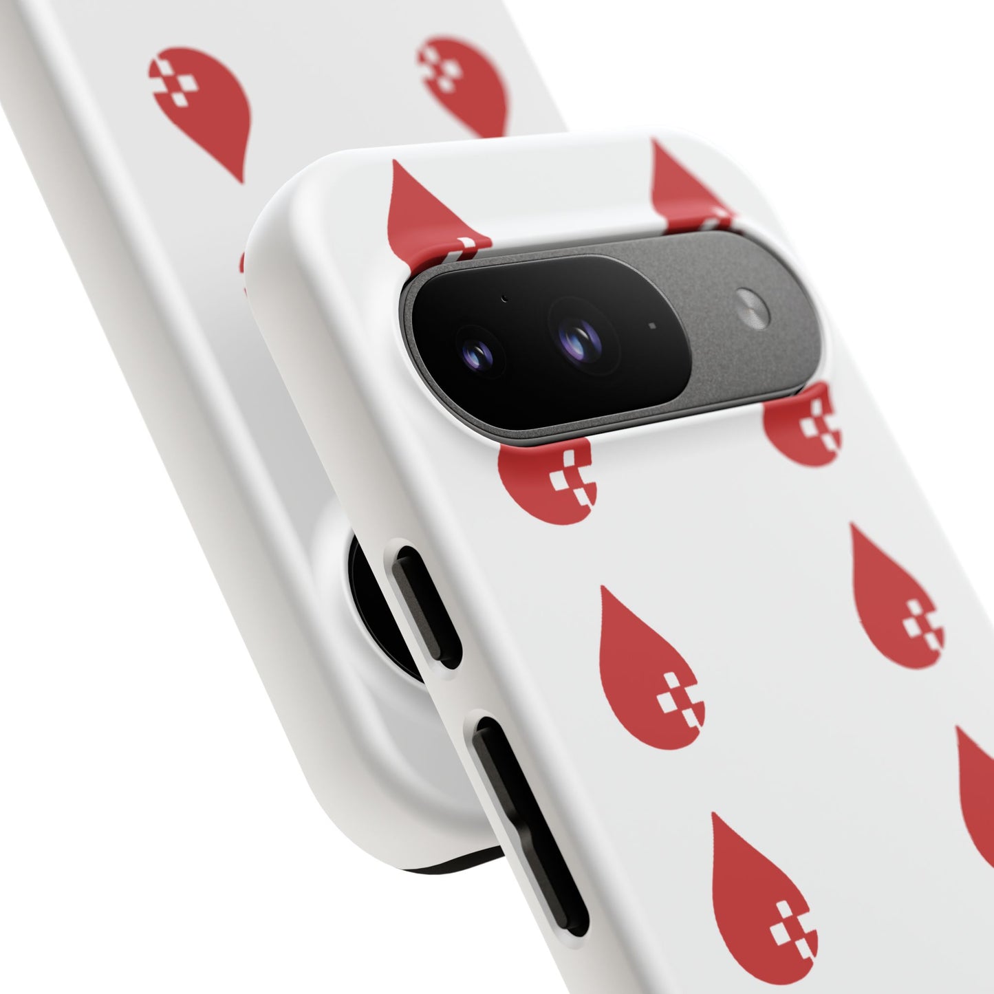 Sang Led Blood Logo Tough Protective Phone Case — White Dripping Pattern