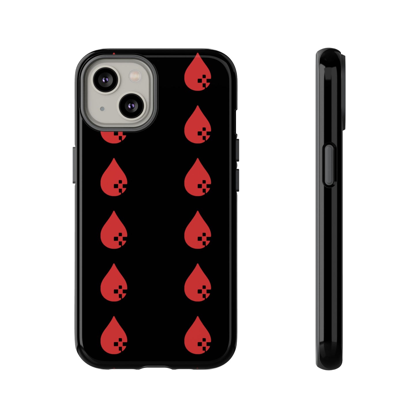Sang Led Blood Logo Tough Protective Phone Case — Black Dripping Pattern