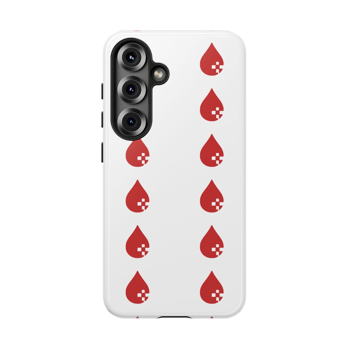Sang Led Blood Logo Tough Protective Phone Case — White Dripping Pattern