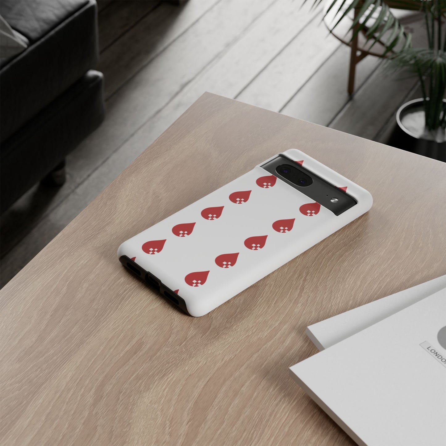 Sang Led Blood Logo Tough Protective Phone Case — White Dripping Pattern