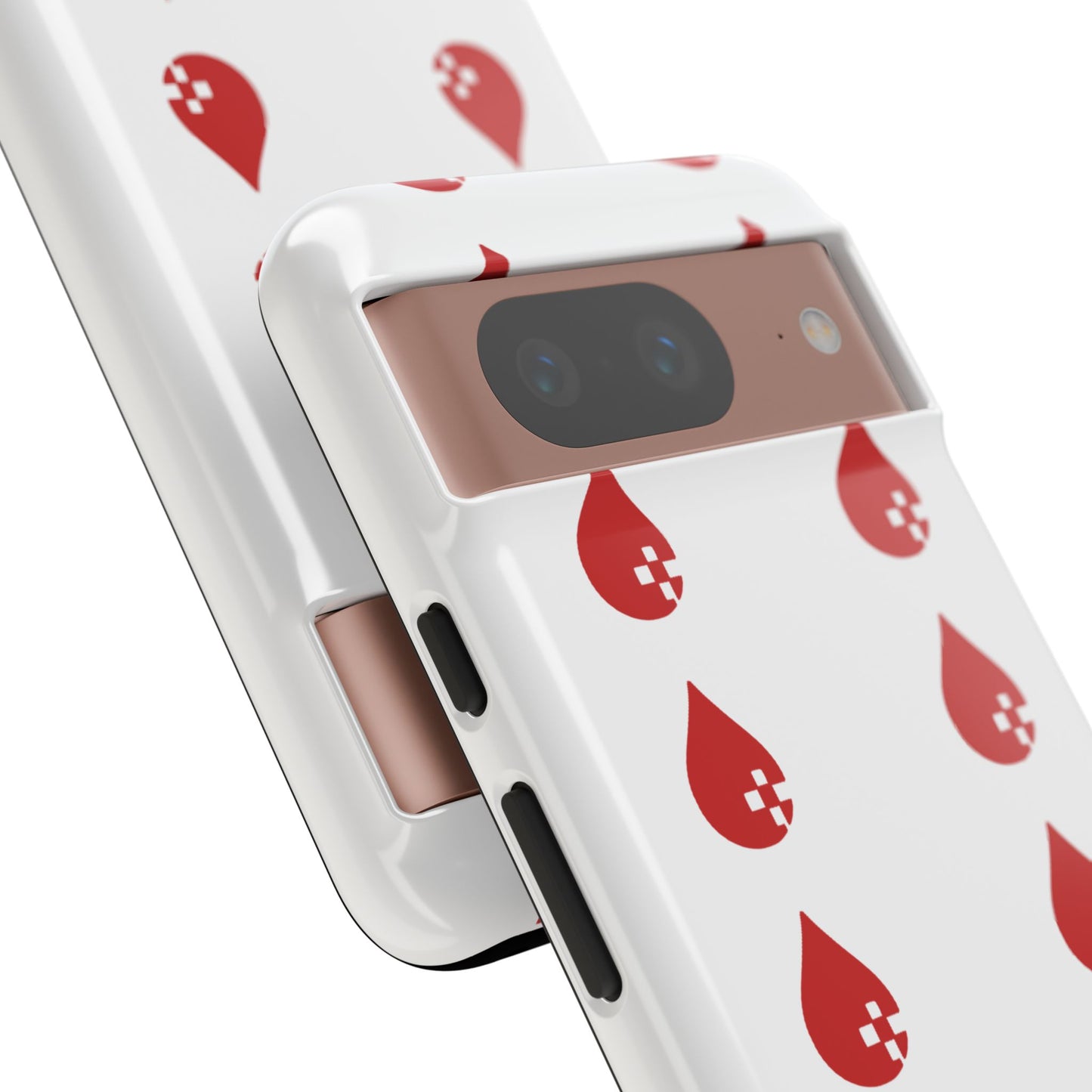 Sang Led Blood Logo Tough Protective Phone Case — White Dripping Pattern