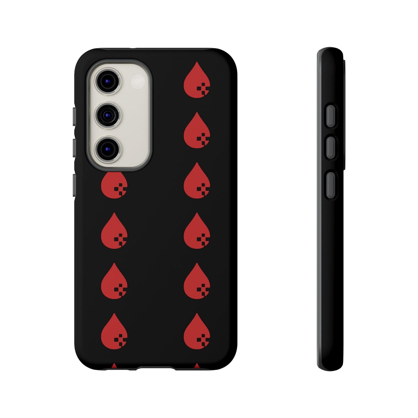 Sang Led Blood Logo Tough Protective Phone Case — Black Dripping Pattern