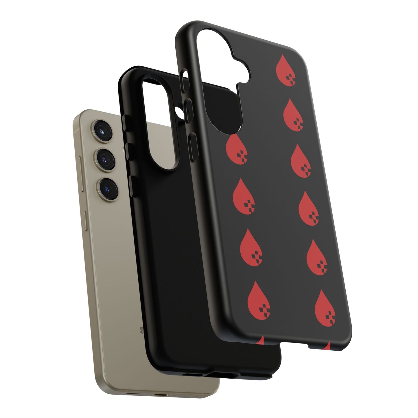 Sang Led Blood Logo Tough Protective Phone Case — Black Dripping Pattern