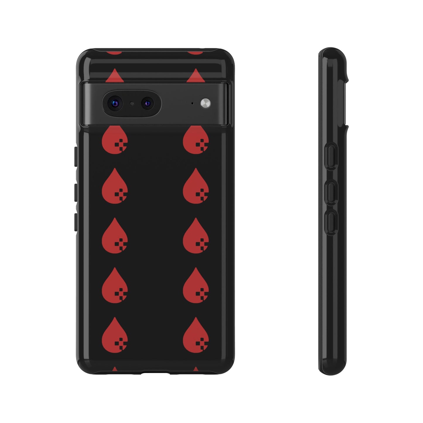 Sang Led Blood Logo Tough Protective Phone Case — Black Dripping Pattern