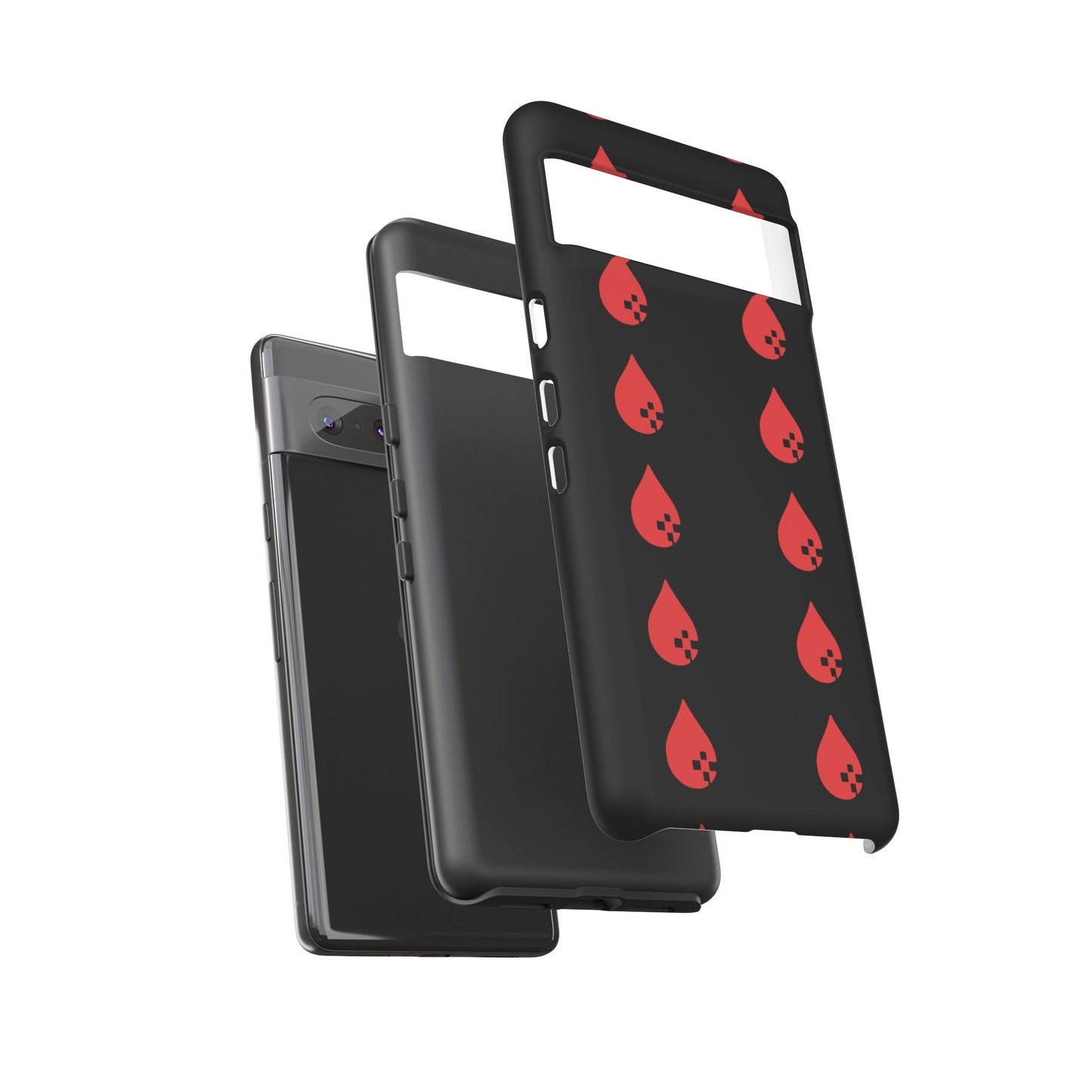 Sang Led Blood Logo Tough Protective Phone Case — Black Dripping Pattern