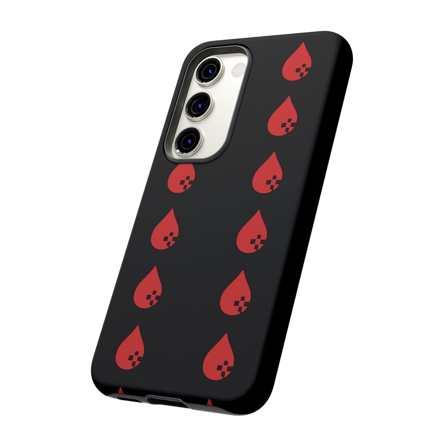 Sang Led Blood Logo Tough Protective Phone Case — Black Dripping Pattern