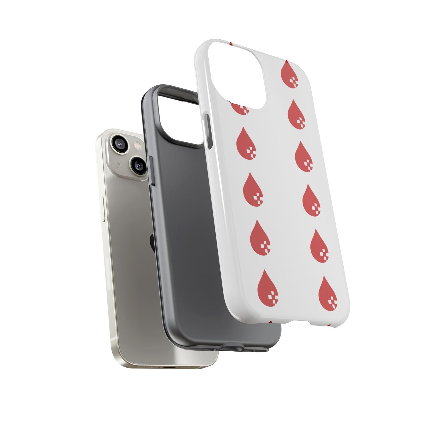 Sang Led Blood Logo Tough Protective Phone Case — White Dripping Pattern