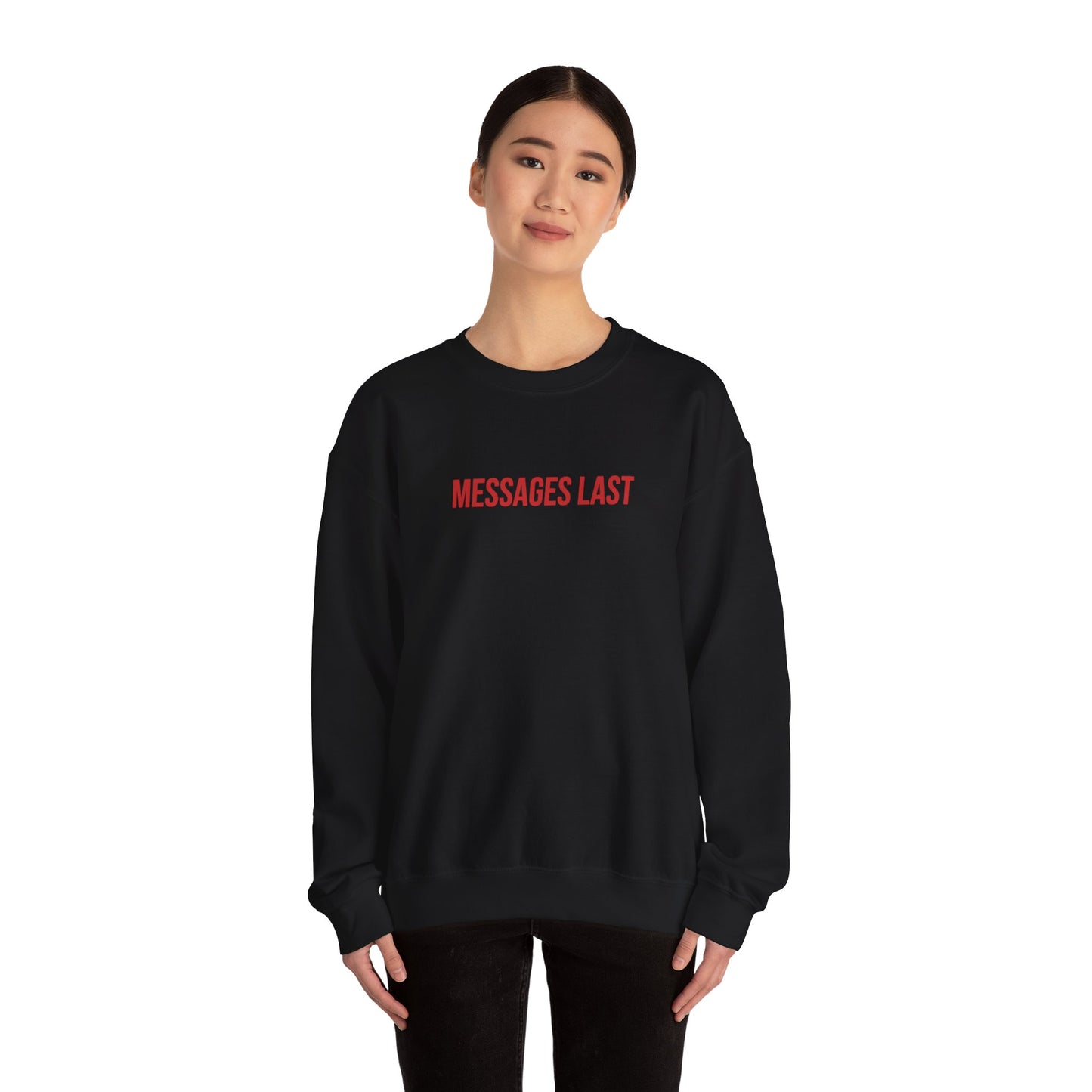 MESSAGES LAST Crewneck – Sang Led Blood Logo