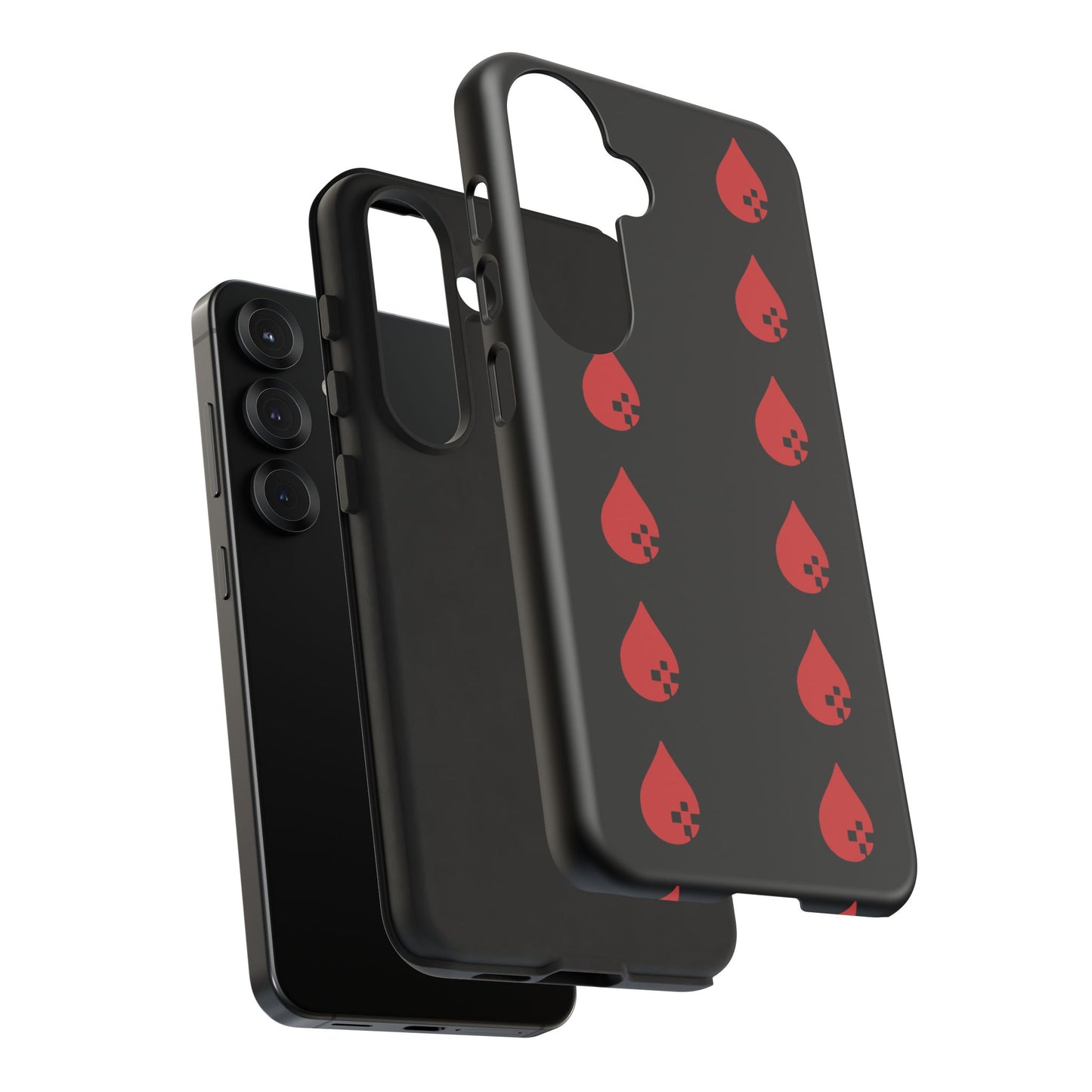 Sang Led Blood Logo Tough Protective Phone Case — Black Dripping Pattern
