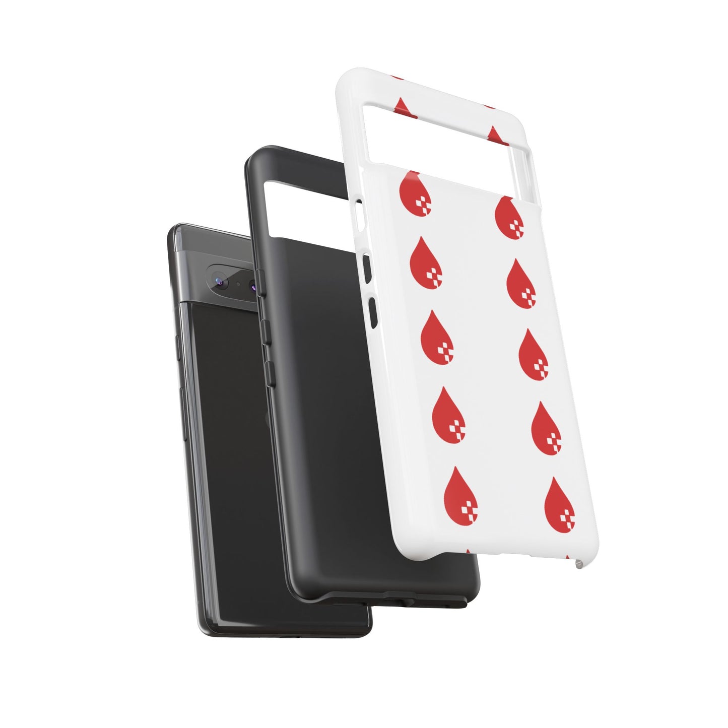 Sang Led Blood Logo Tough Protective Phone Case — White Dripping Pattern