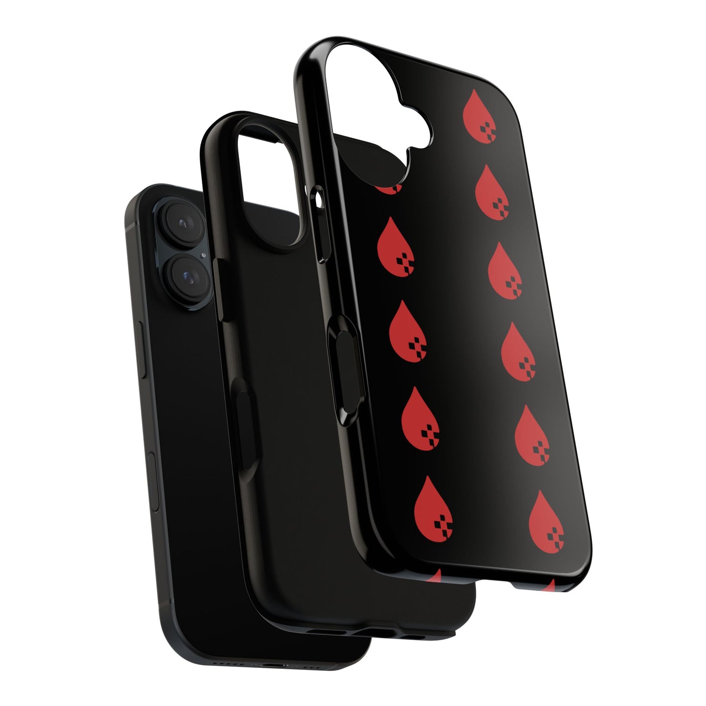Sang Led Blood Logo Tough Protective Phone Case — Black Dripping Pattern