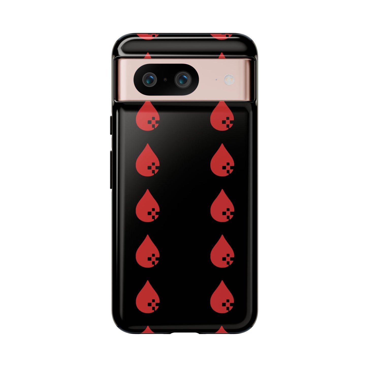 Sang Led Blood Logo Tough Protective Phone Case — Black Dripping Pattern