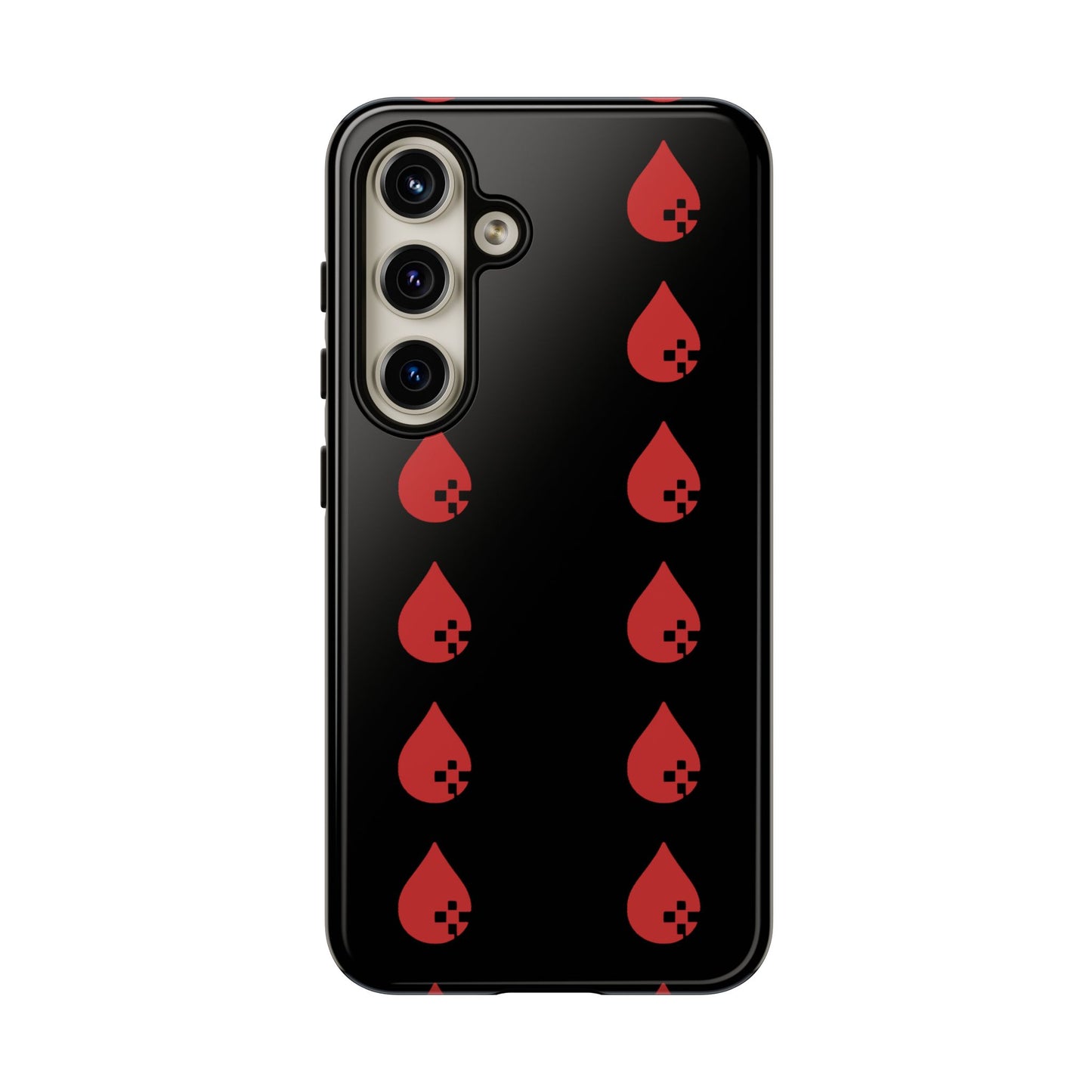 Sang Led Blood Logo Tough Protective Phone Case — Black Dripping Pattern