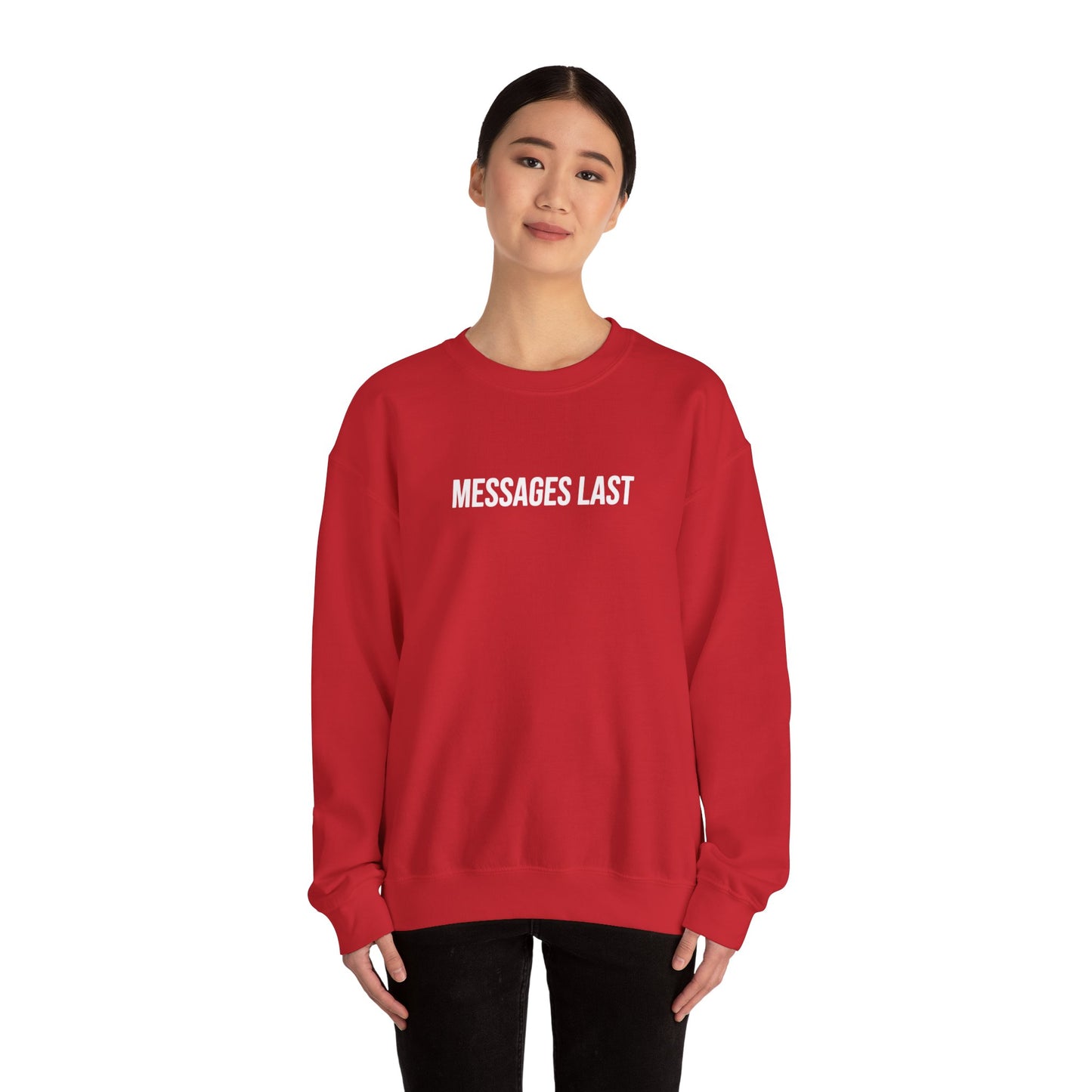 MESSAGES LAST Crewneck – Sang Led Blood Logo