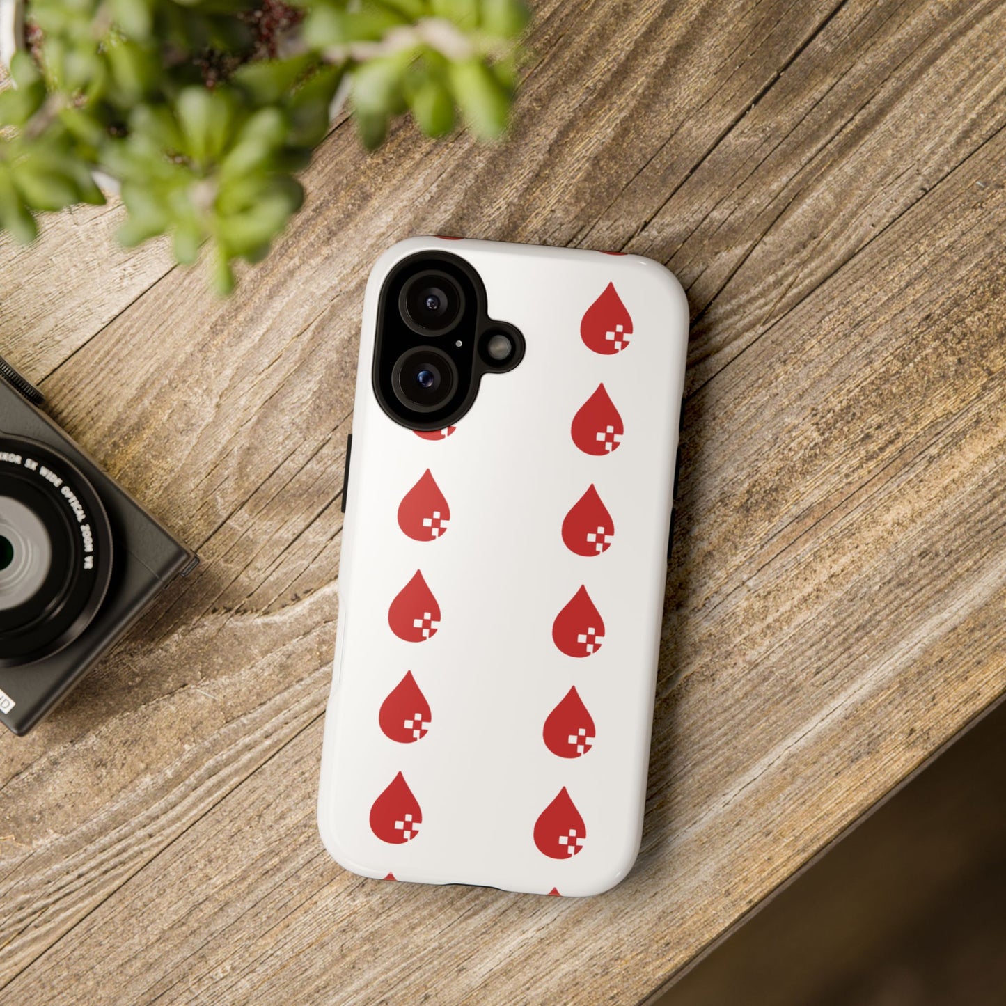 Sang Led Blood Logo Tough Protective Phone Case — White Dripping Pattern