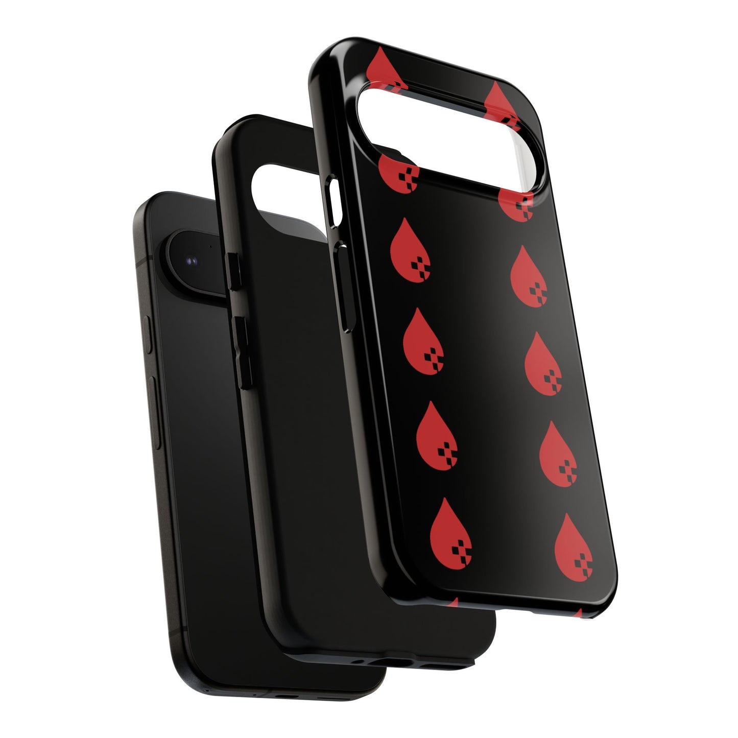 Sang Led Blood Logo Tough Protective Phone Case — Black Dripping Pattern