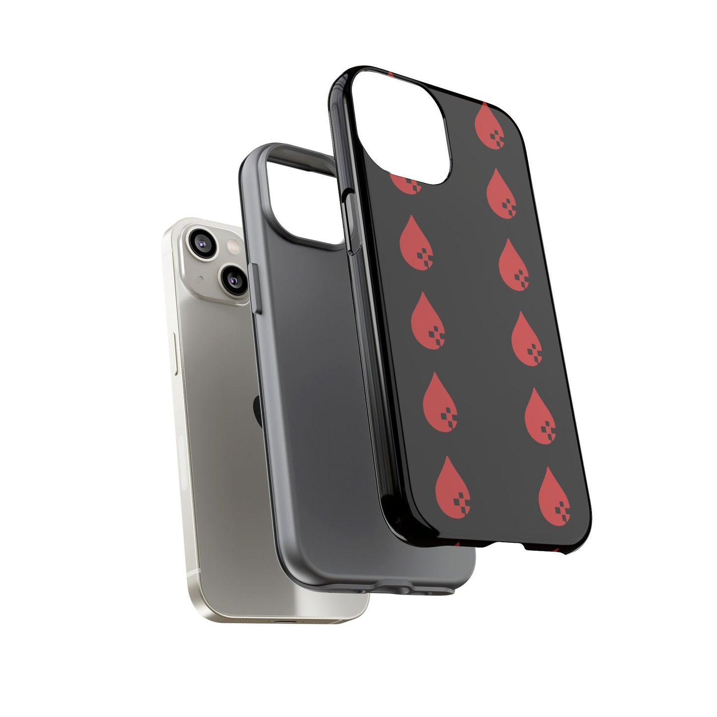 Sang Led Blood Logo Tough Protective Phone Case — Black Dripping Pattern
