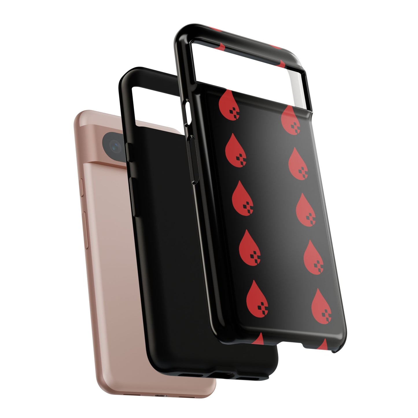 Sang Led Blood Logo Tough Protective Phone Case — Black Dripping Pattern