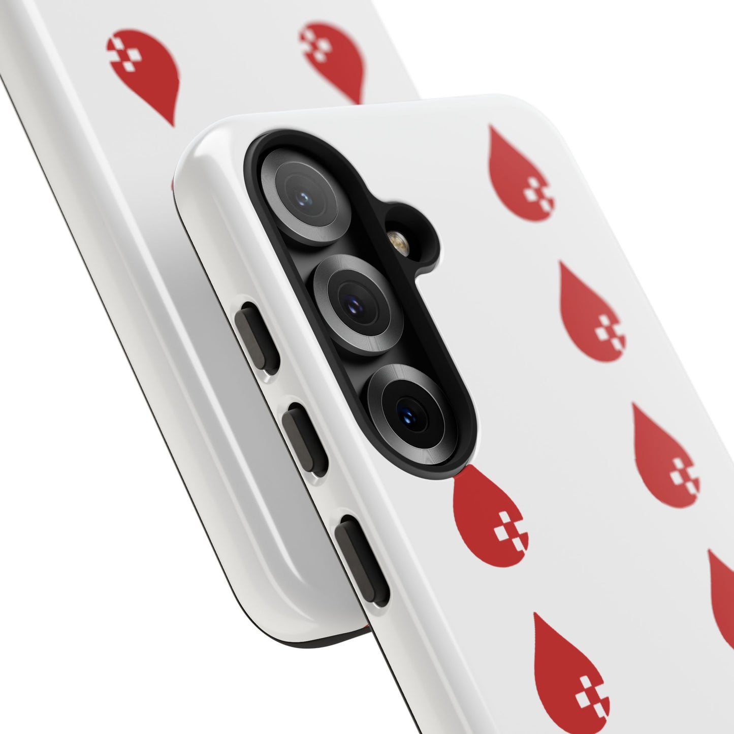 Sang Led Blood Logo Tough Protective Phone Case — White Dripping Pattern