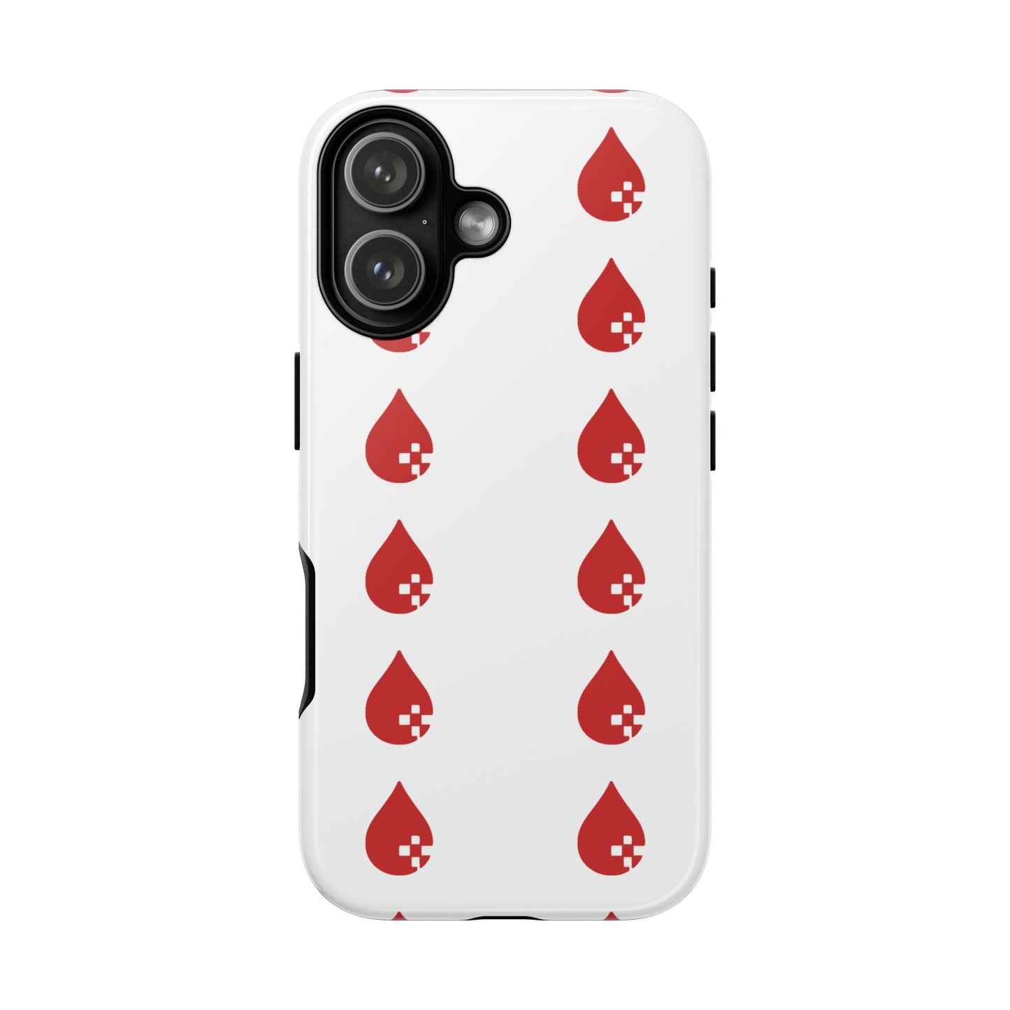 Sang Led Blood Logo Tough Protective Phone Case — White Dripping Pattern