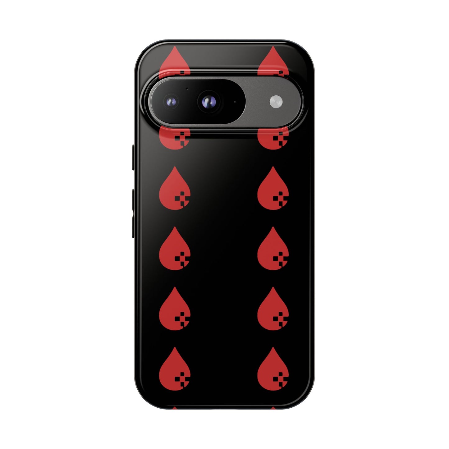 Sang Led Blood Logo Tough Protective Phone Case — Black Dripping Pattern