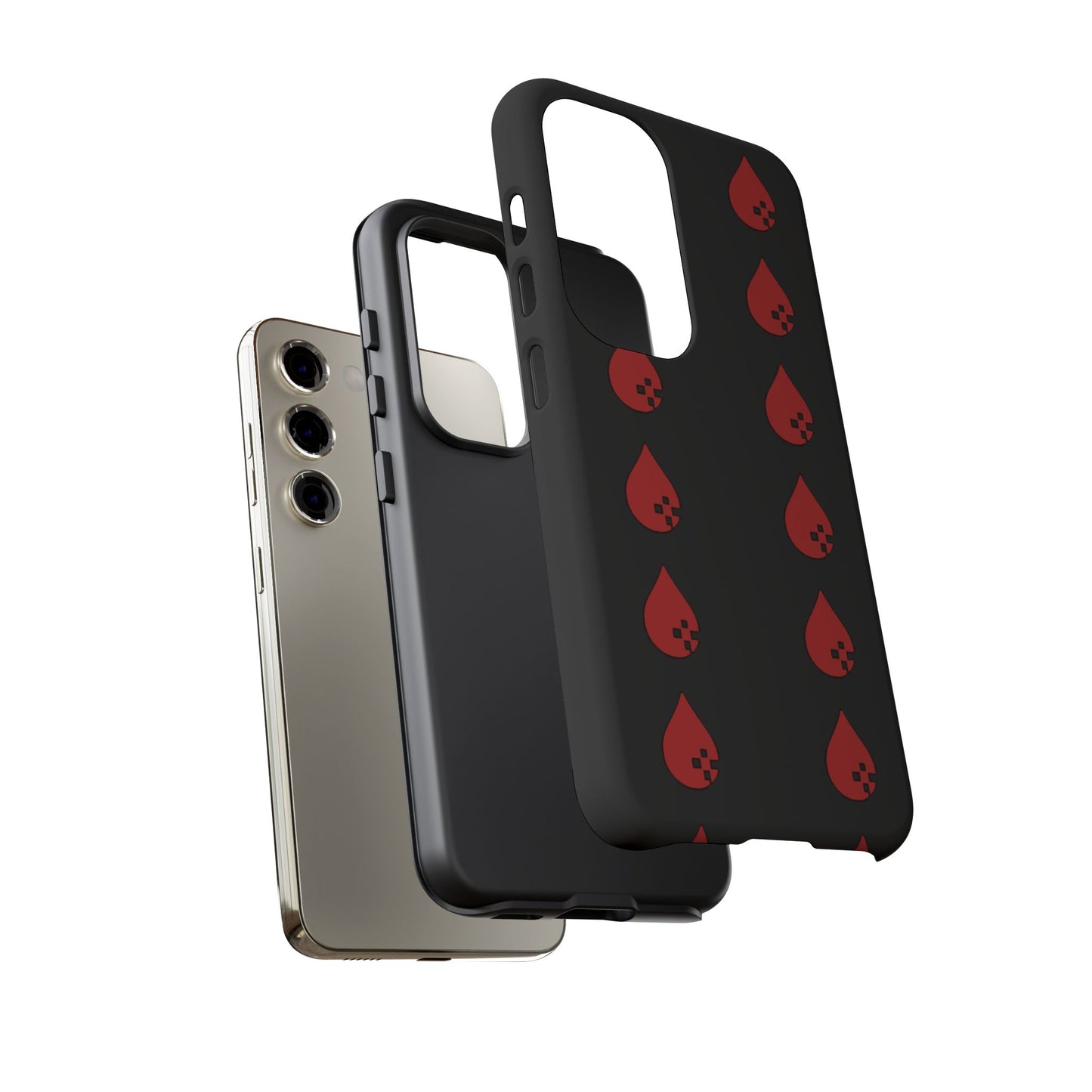 Sang Led Blood Logo Tough Protective Phone Case — Black Dripping Pattern