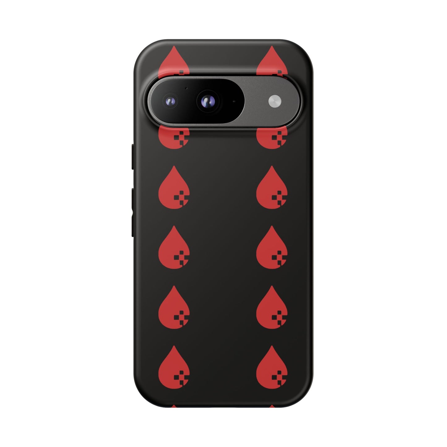 Sang Led Blood Logo Tough Protective Phone Case — Black Dripping Pattern