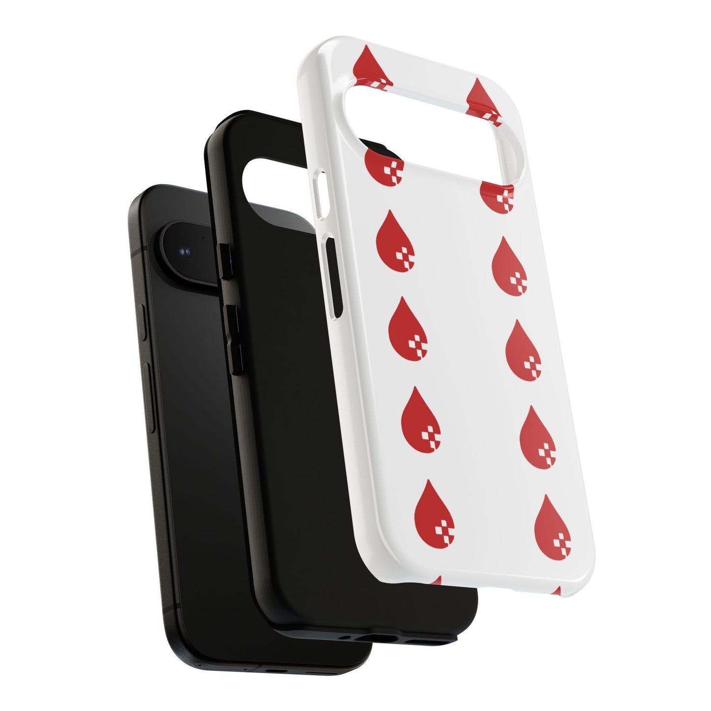 Sang Led Blood Logo Tough Protective Phone Case — White Dripping Pattern