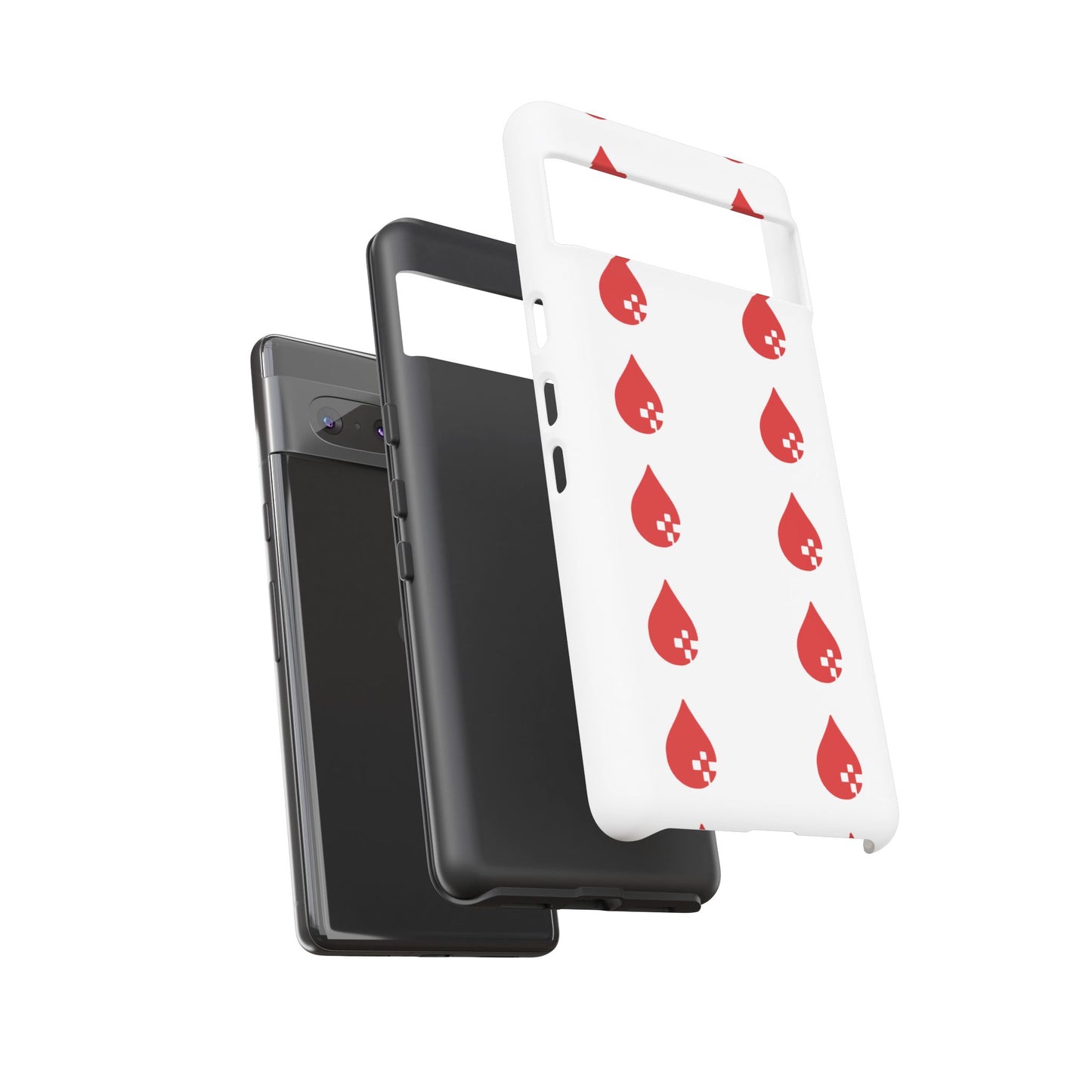 Sang Led Blood Logo Tough Protective Phone Case — White Dripping Pattern