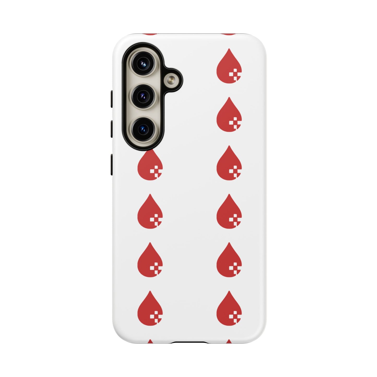 Sang Led Blood Logo Tough Protective Phone Case — White Dripping Pattern