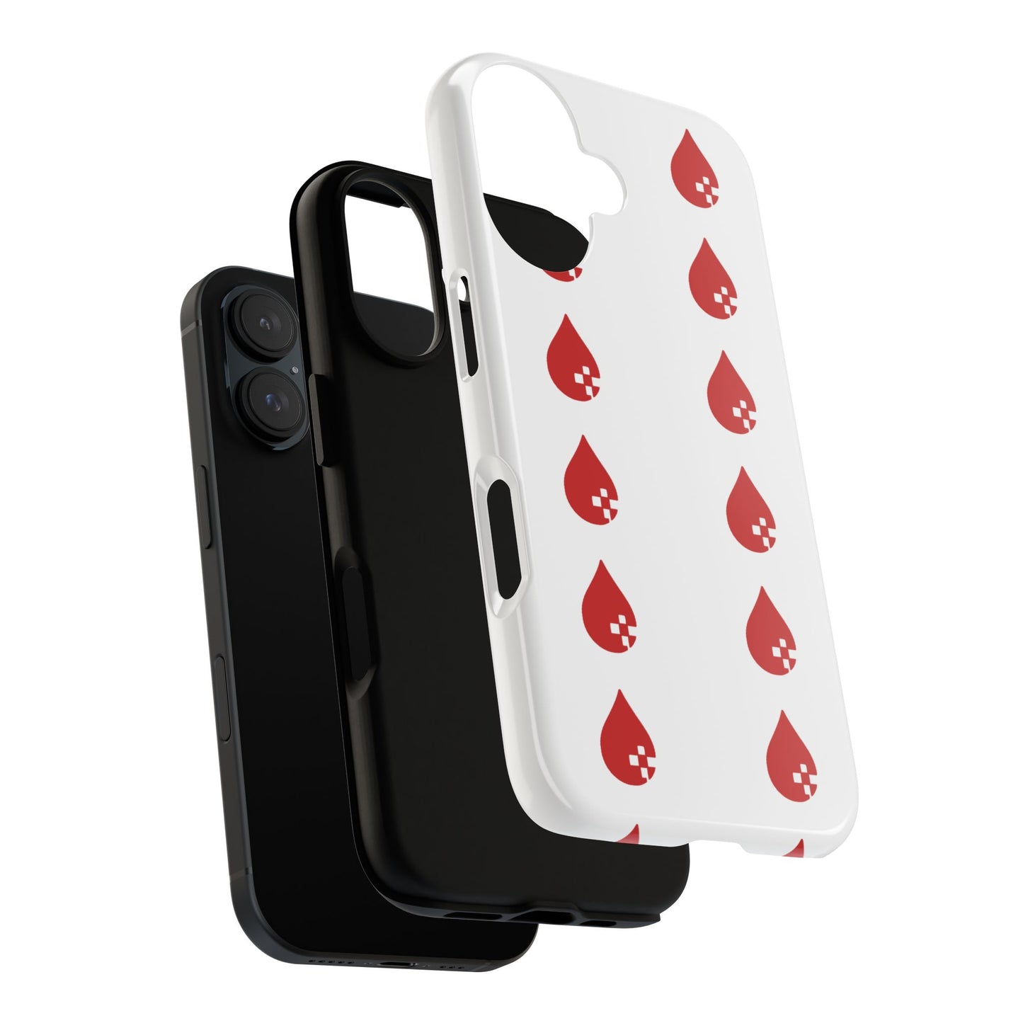 Sang Led Blood Logo Tough Protective Phone Case — White Dripping Pattern