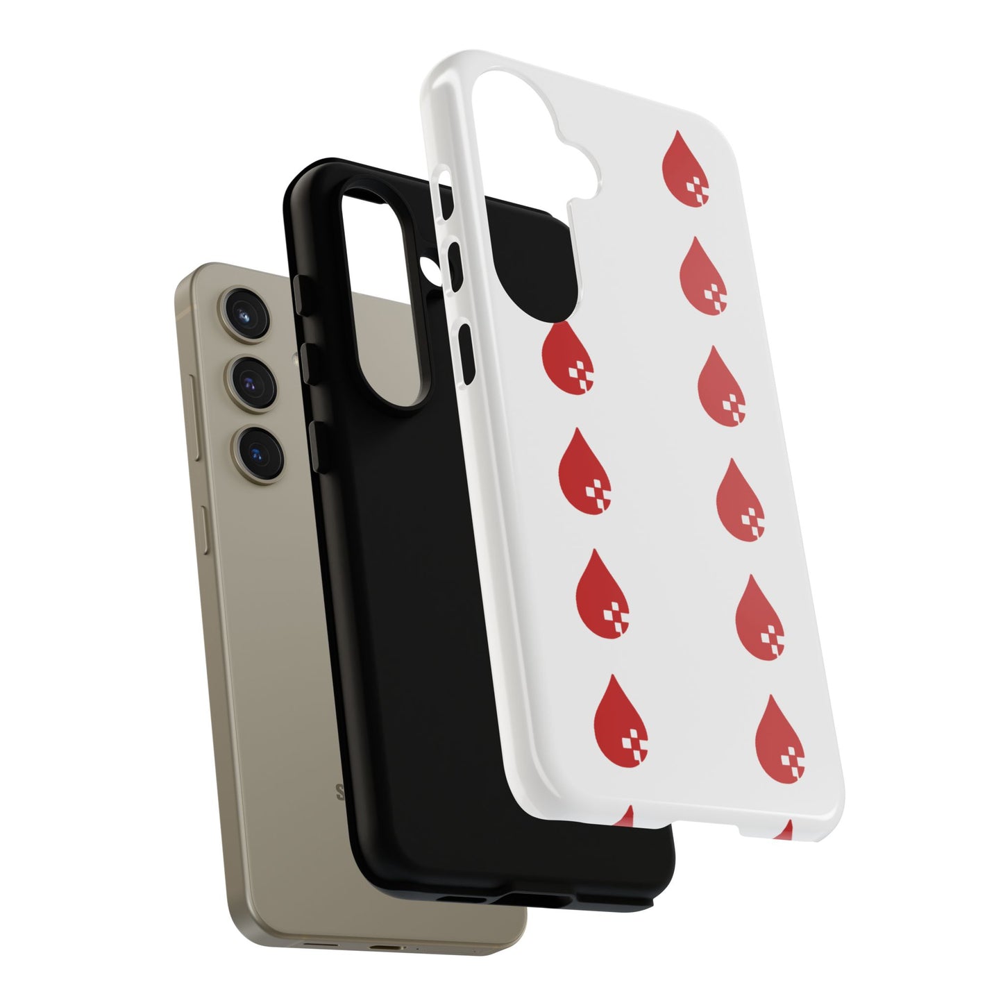 Sang Led Blood Logo Tough Protective Phone Case — White Dripping Pattern