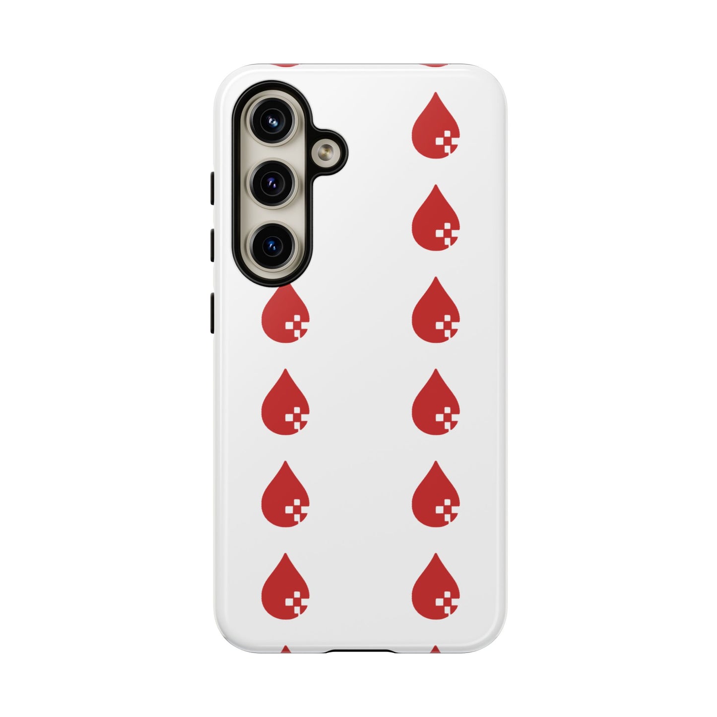 Sang Led Blood Logo Tough Protective Phone Case — White Dripping Pattern