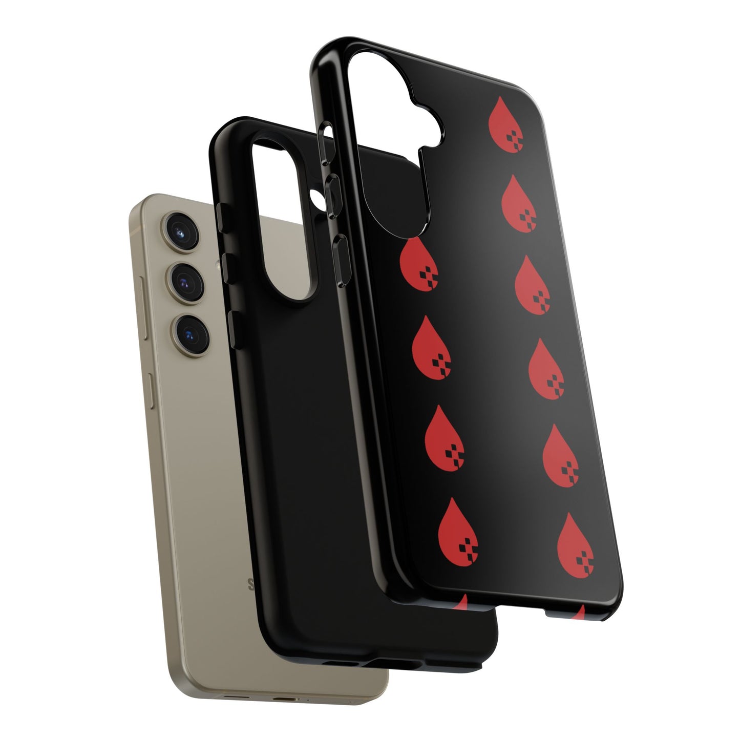 Sang Led Blood Logo Tough Protective Phone Case — Black Dripping Pattern