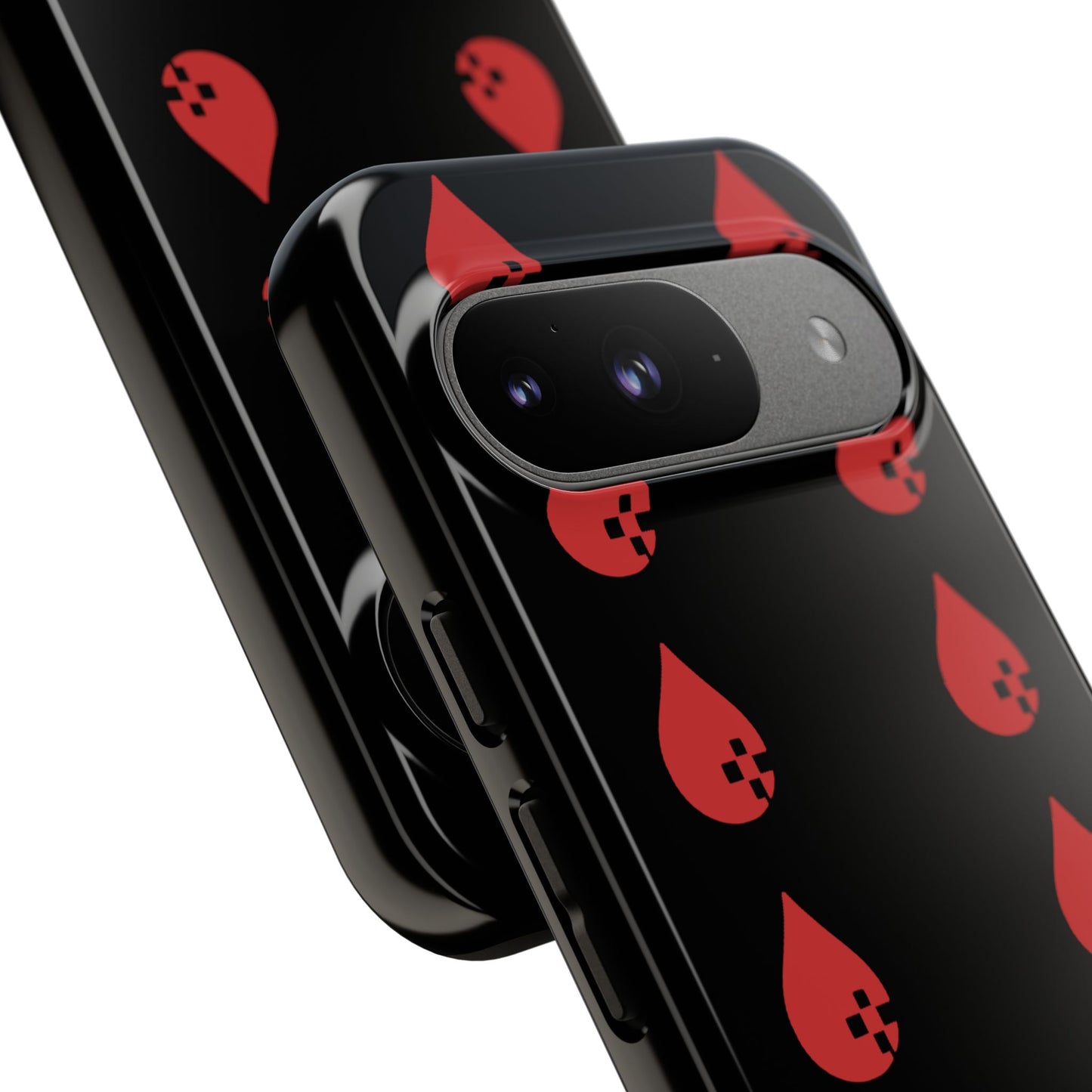 Sang Led Blood Logo Tough Protective Phone Case — Black Dripping Pattern