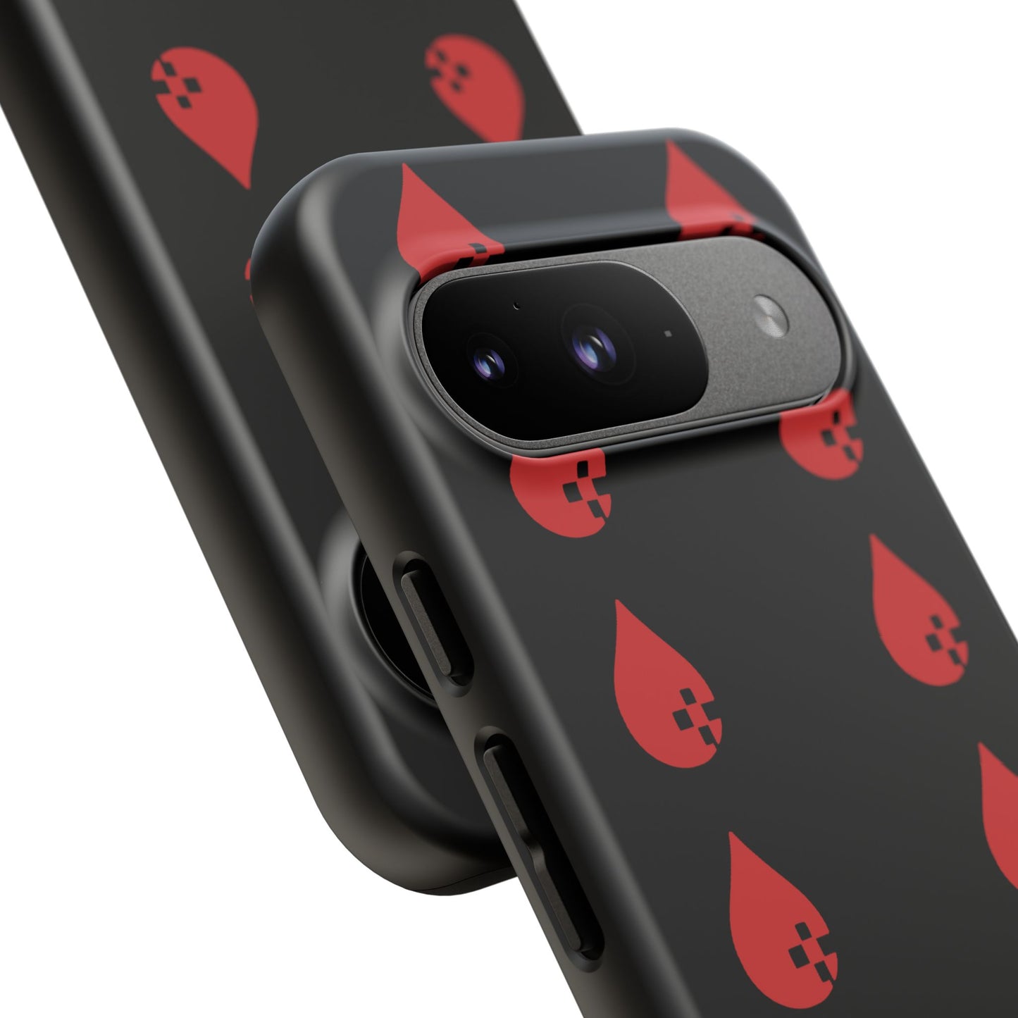 Sang Led Blood Logo Tough Protective Phone Case — Black Dripping Pattern