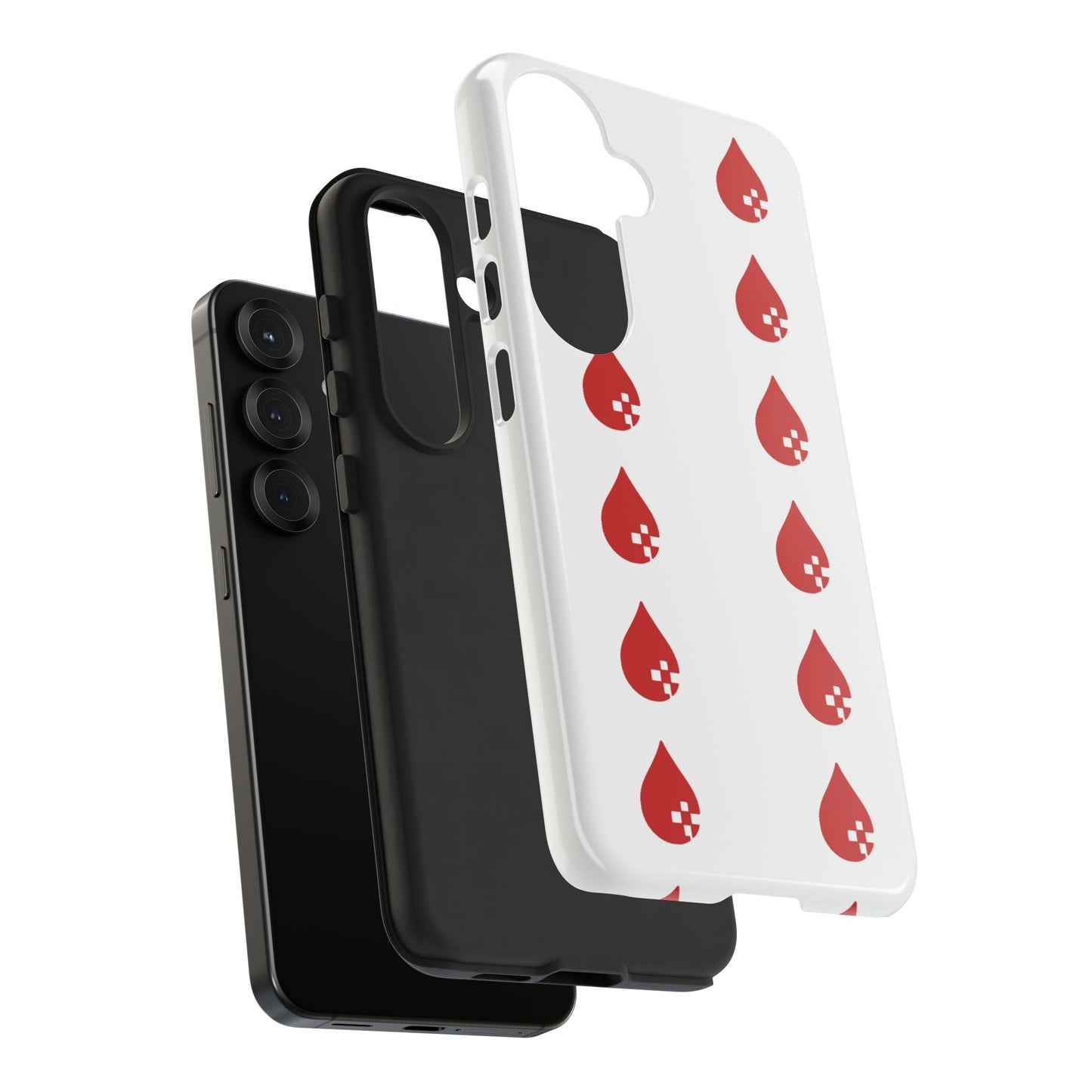 Sang Led Blood Logo Tough Protective Phone Case — White Dripping Pattern