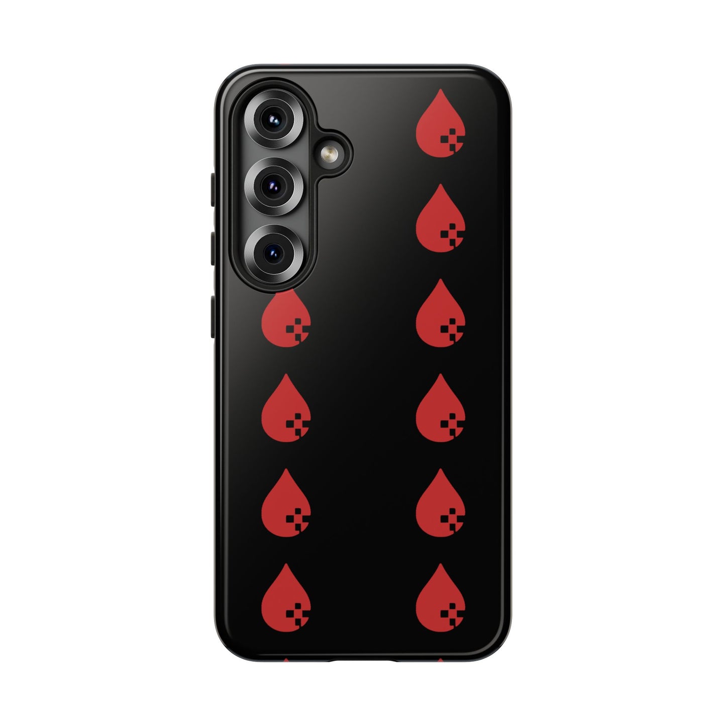 Sang Led Blood Logo Tough Protective Phone Case — Black Dripping Pattern