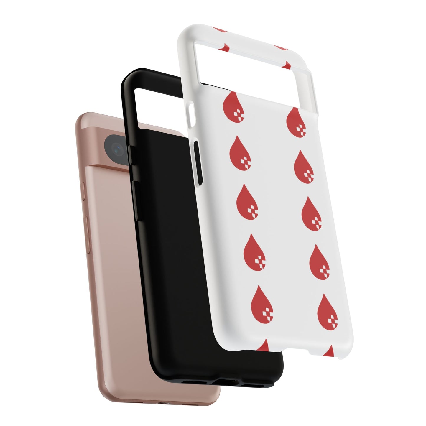 Sang Led Blood Logo Tough Protective Phone Case — White Dripping Pattern