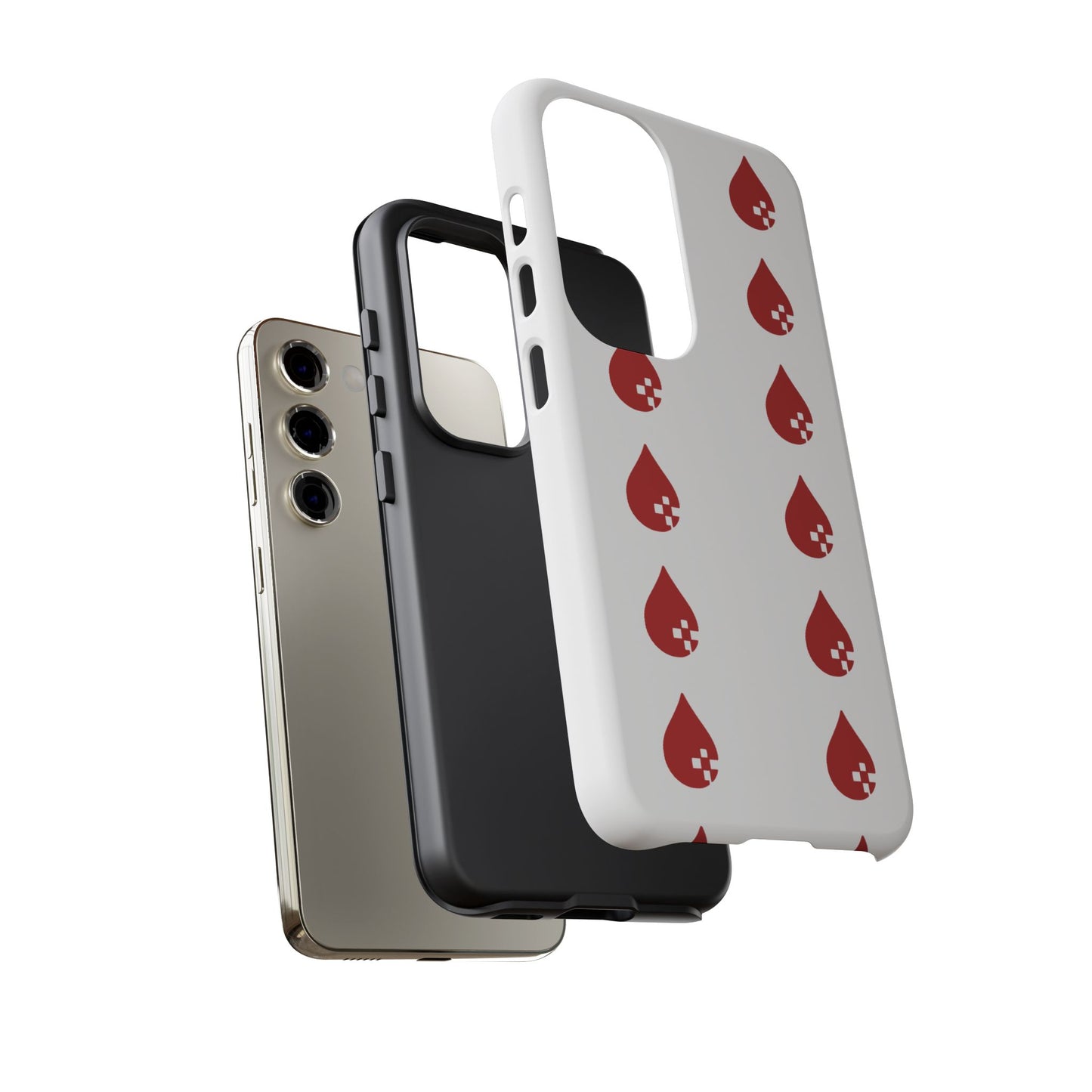 Sang Led Blood Logo Tough Protective Phone Case — White Dripping Pattern