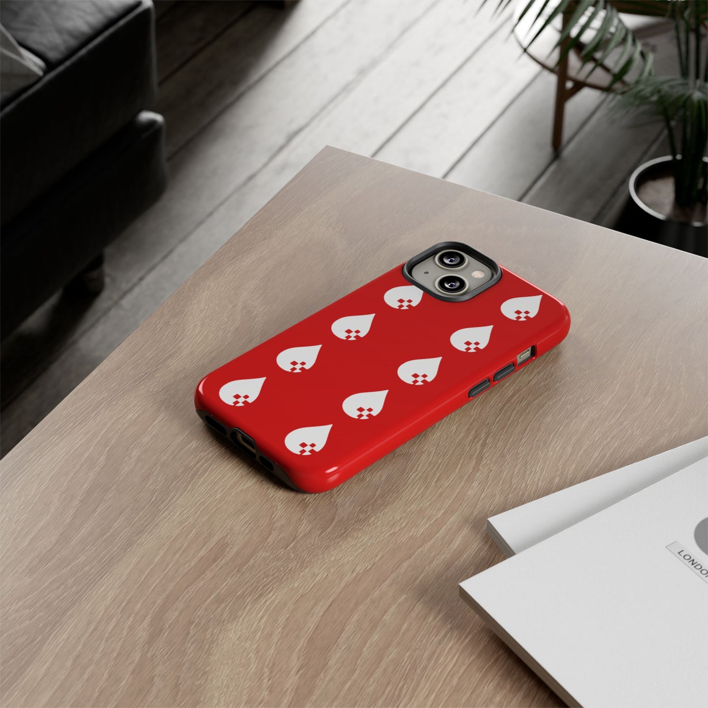 Sang Led Blood Logo Tough Protective Phone Case — Red Dripping Pattern