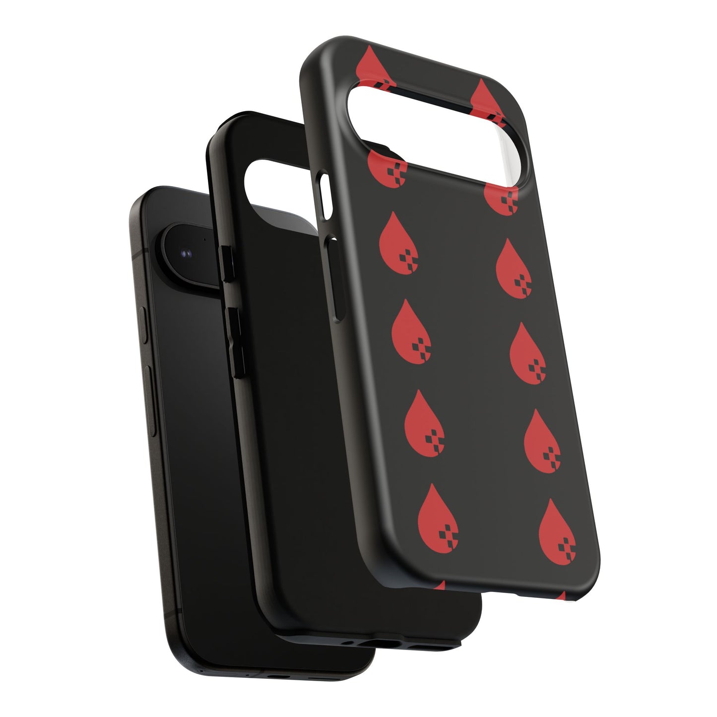 Sang Led Blood Logo Tough Protective Phone Case — Black Dripping Pattern