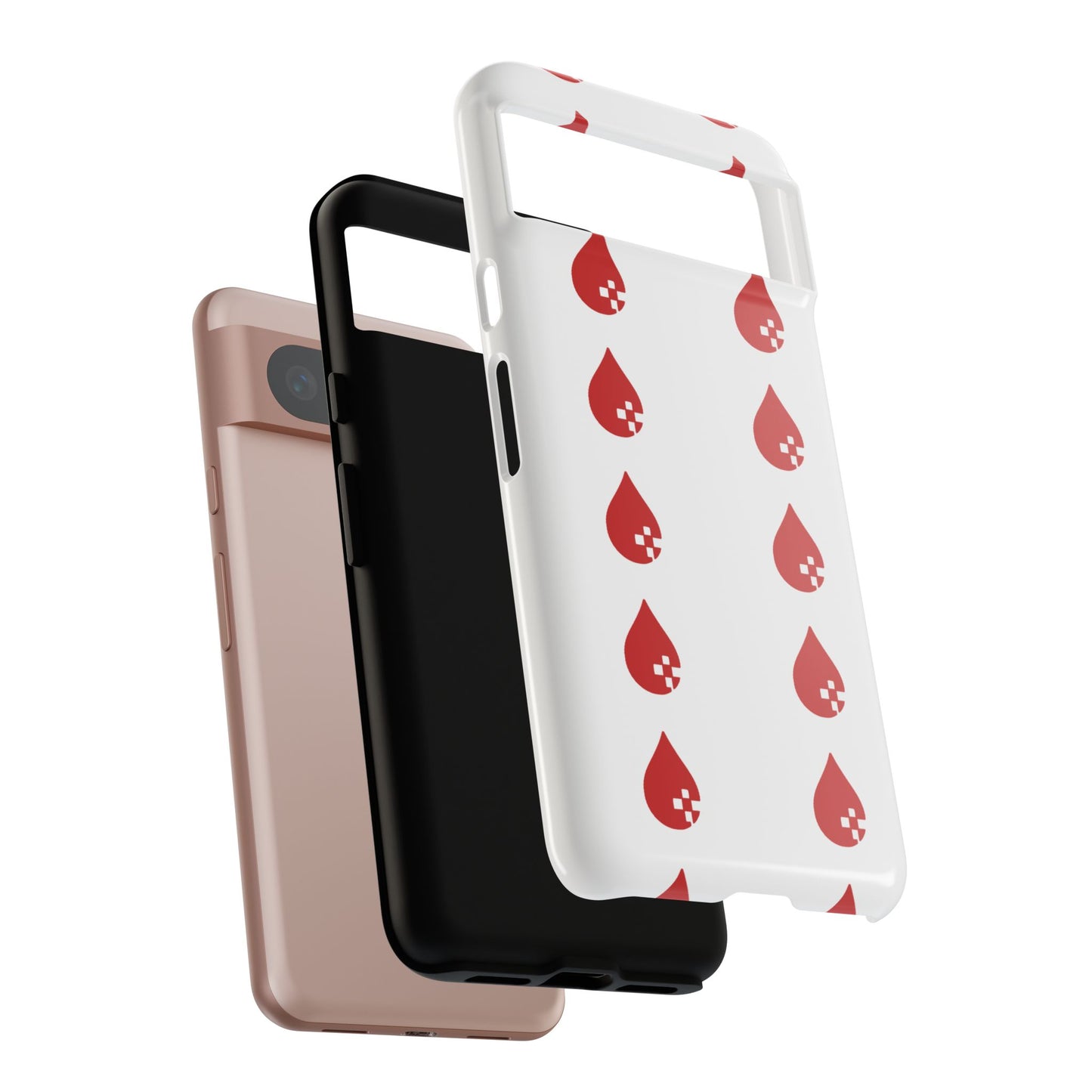 Sang Led Blood Logo Tough Protective Phone Case — White Dripping Pattern