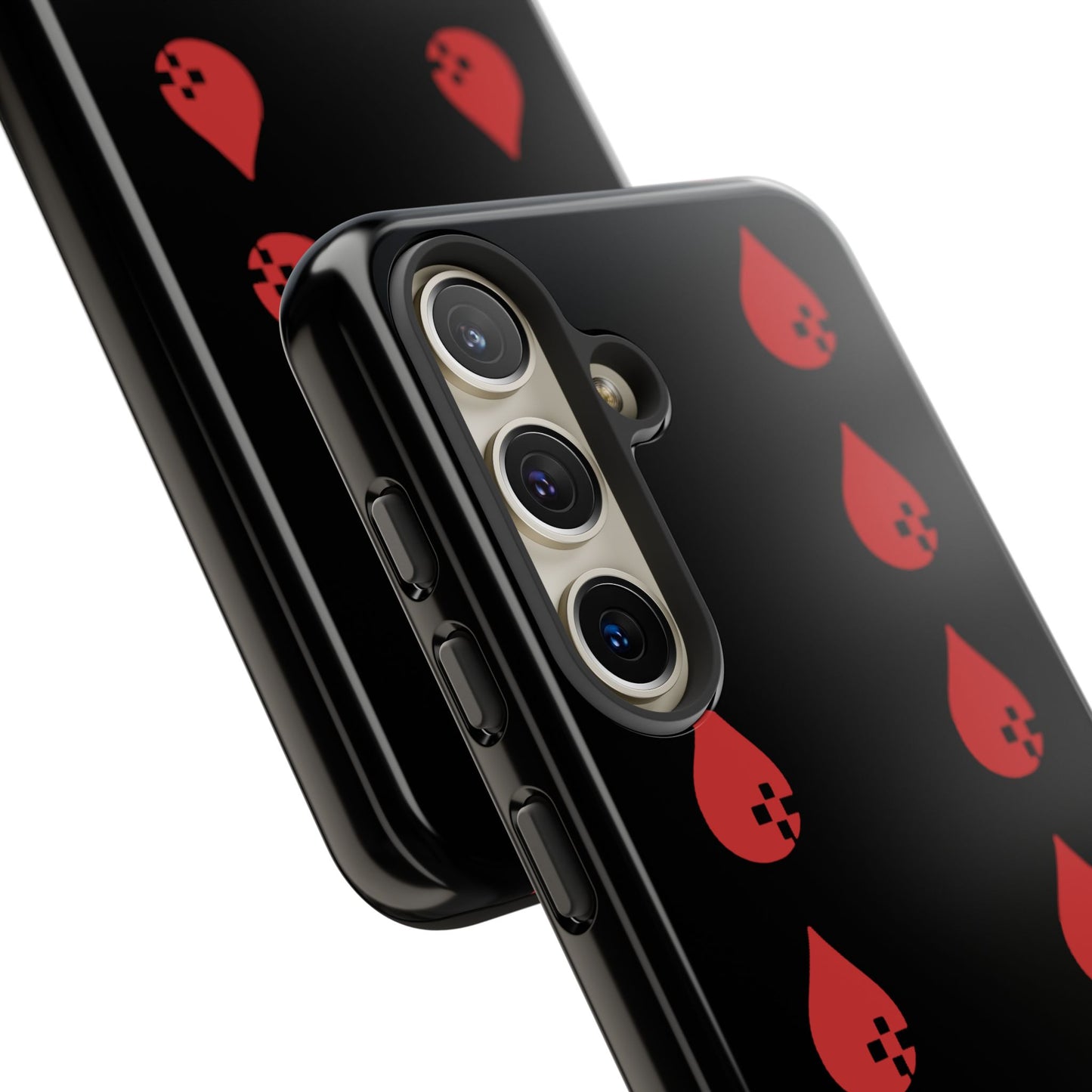 Sang Led Blood Logo Tough Protective Phone Case — Black Dripping Pattern