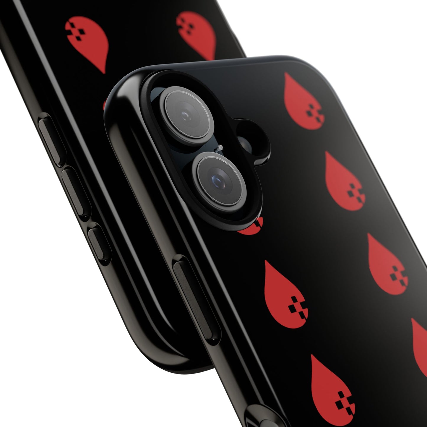 Sang Led Blood Logo Tough Protective Phone Case — Black Dripping Pattern