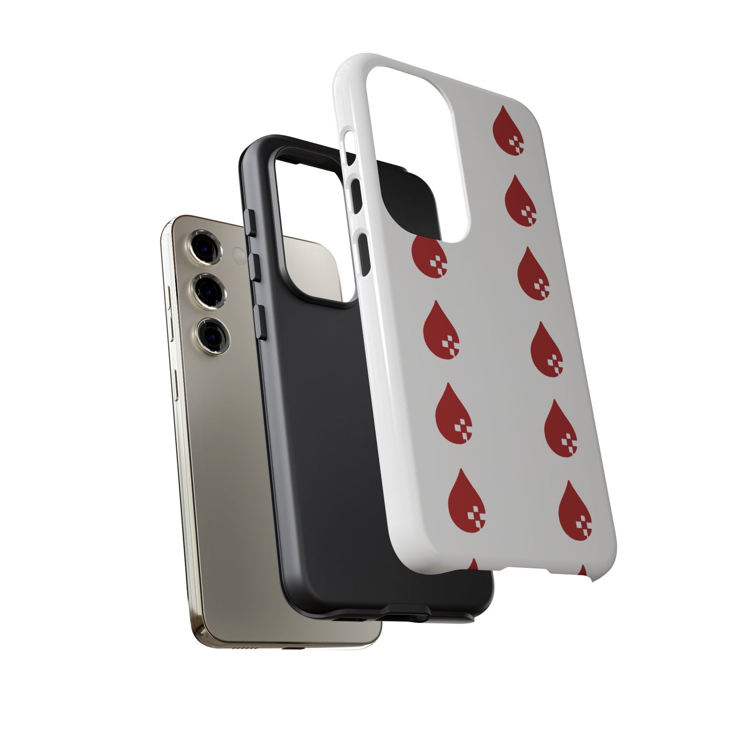 Sang Led Blood Logo Tough Protective Phone Case — White Dripping Pattern