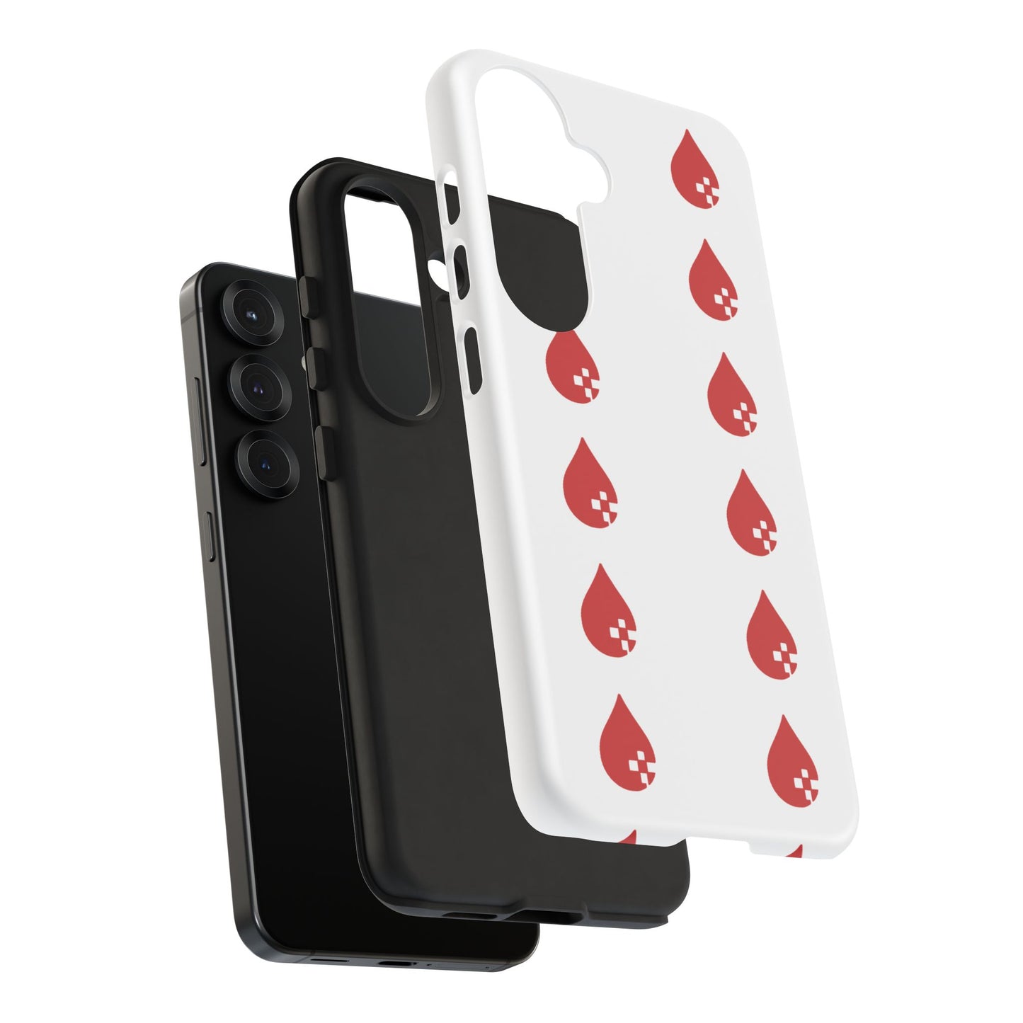 Sang Led Blood Logo Tough Protective Phone Case — White Dripping Pattern