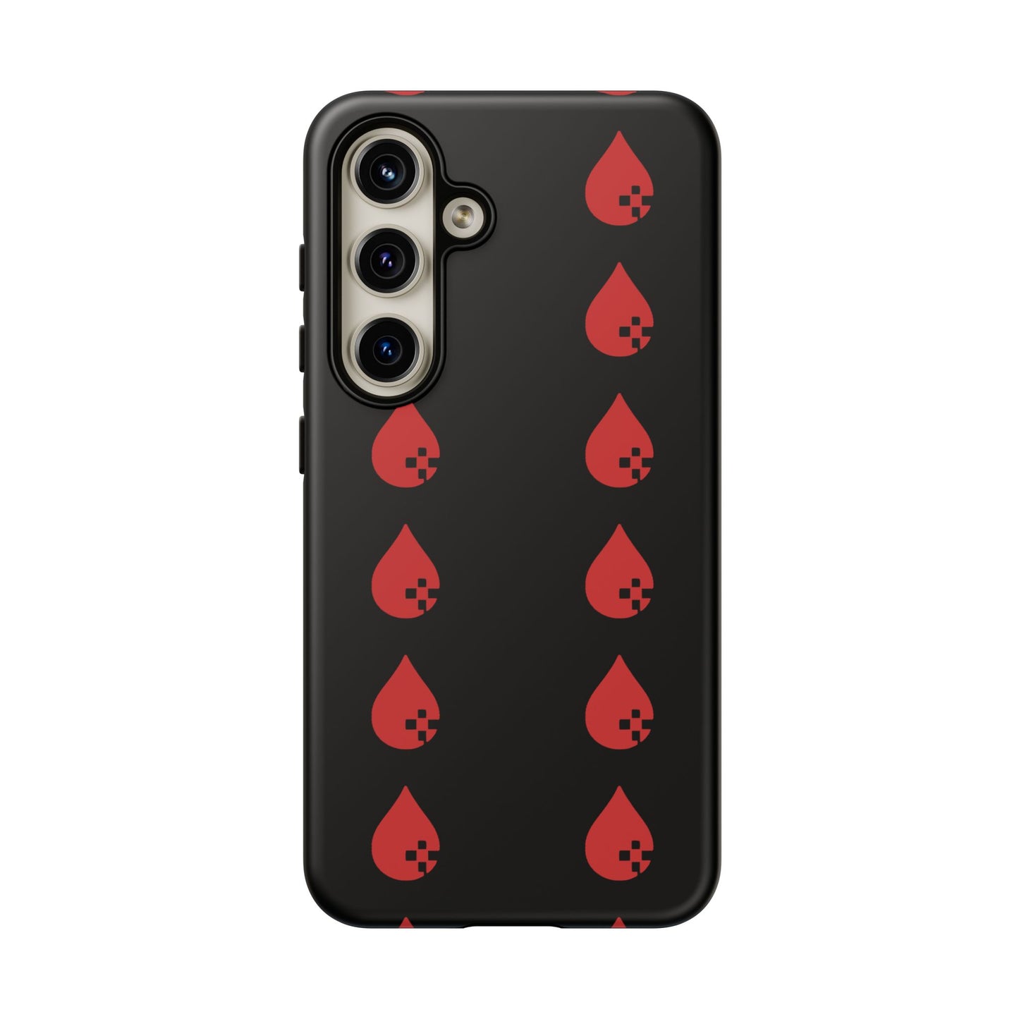 Sang Led Blood Logo Tough Protective Phone Case — Black Dripping Pattern
